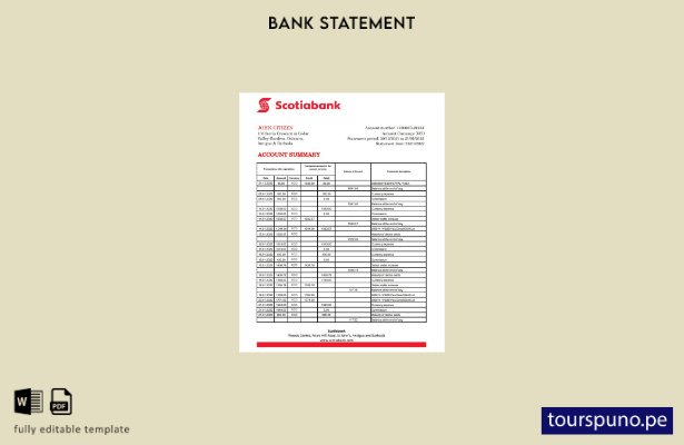 listo para imprimir plantilla de Excel de extracto bancario de Antigua y Barbuda